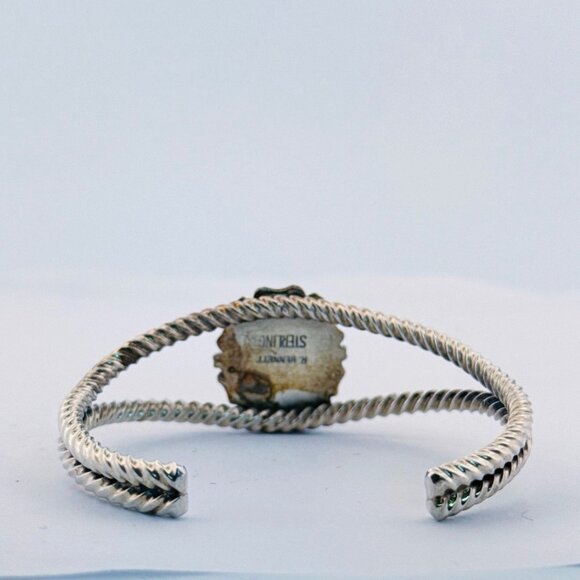 Estate R. Bennett Sterling Silver 925 Turquoise Cuff Bracelet 6" Vintage Navajo - Picture 4 of 9